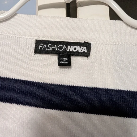 Fashion Nova Christiana Striped Sweater Midi Dress Set-Navy/combo Size 1X (NWOT) - Picture 7 of 9